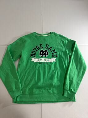Notre Dame Fighting Irish Crewneck Sweatshirt Size L Green Est 1842 League